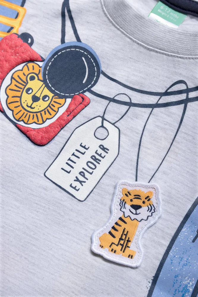 Backpack Novelty T-Shirt Grey Mel