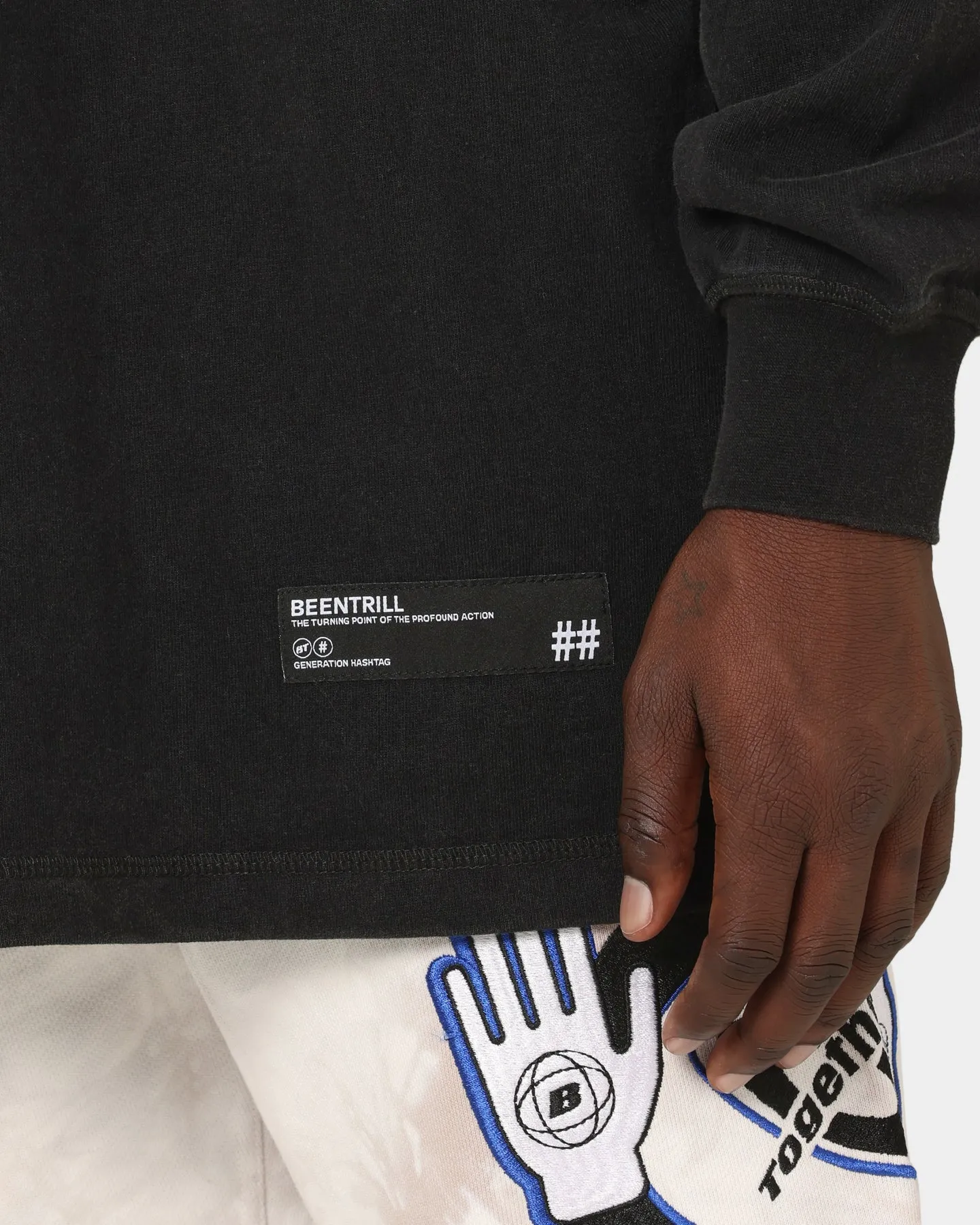 BEENTRILL Tonal Long Sleeve T-Shirt Black