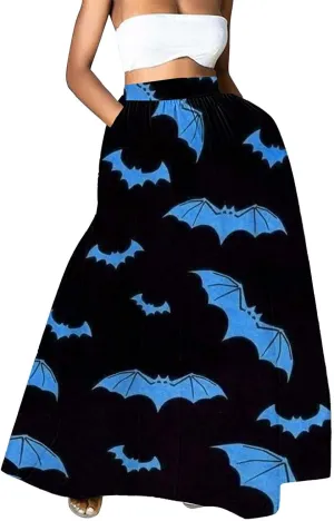 Black Fluffy Skirt Skirt High Waist Party Beach Pocket Long Maxi Skirt Halloween Costumes Pleated Skirts for Women
