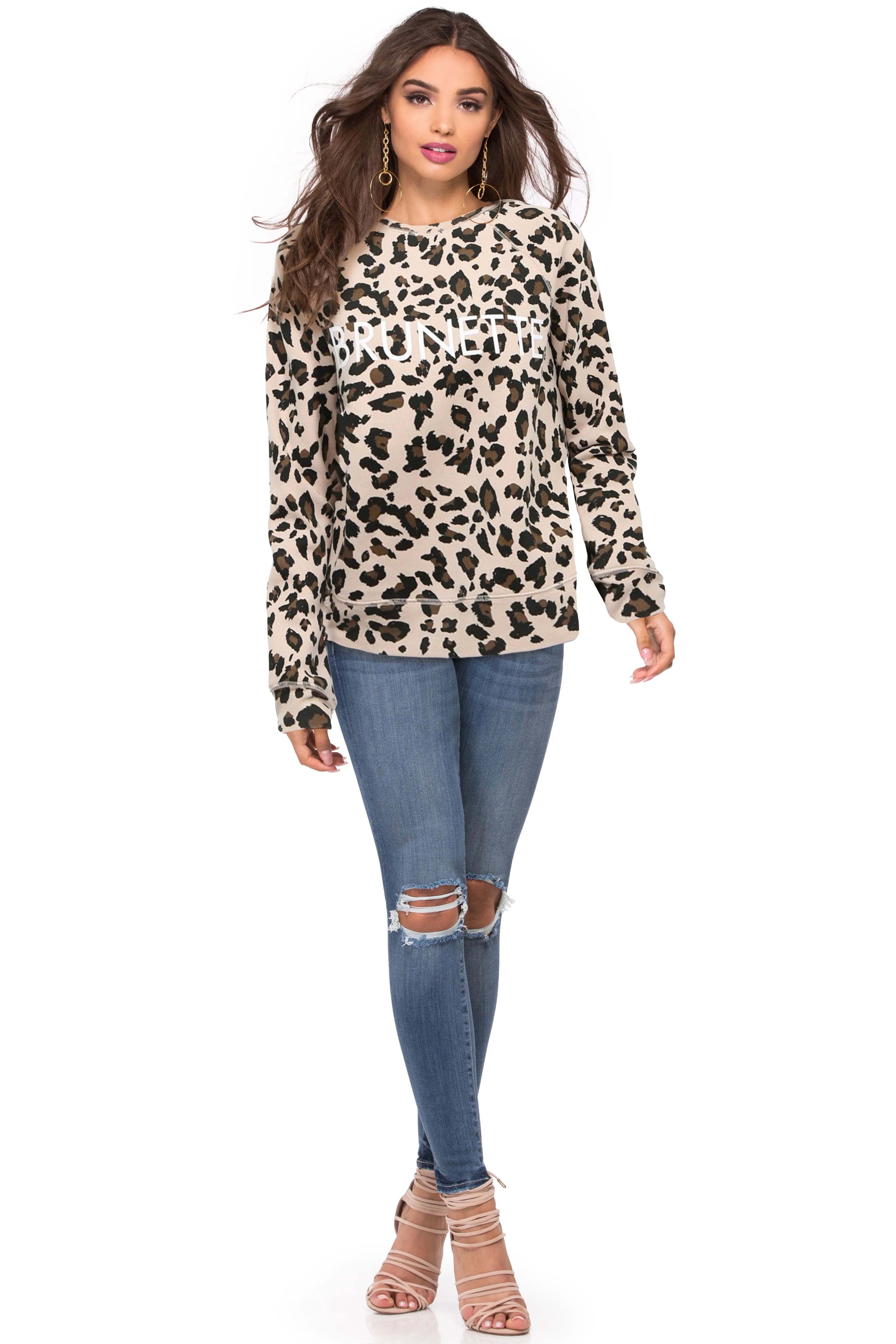 Brunette Leopard Middle Sister Crew