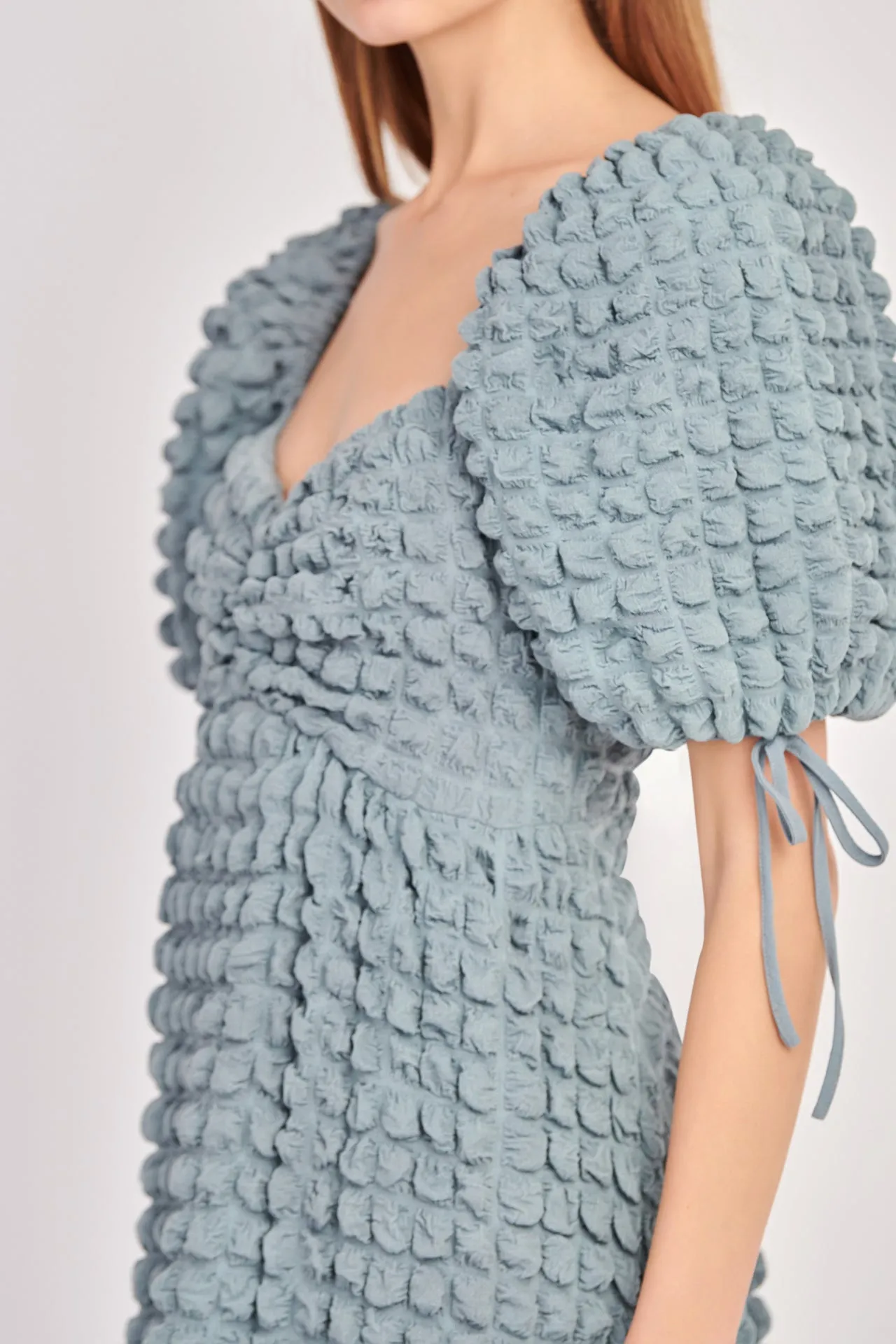 Bubble Puff Sleeve Maxi Dress