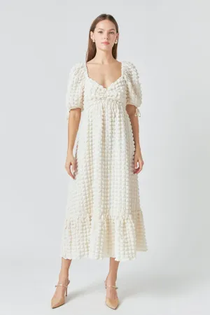 Bubble Puff Sleeve Maxi Dress