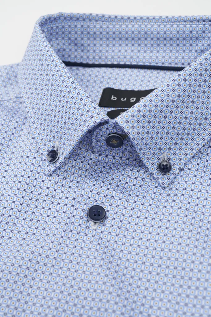 Bugatti Mens Shirt L/S 9350 310 Blue