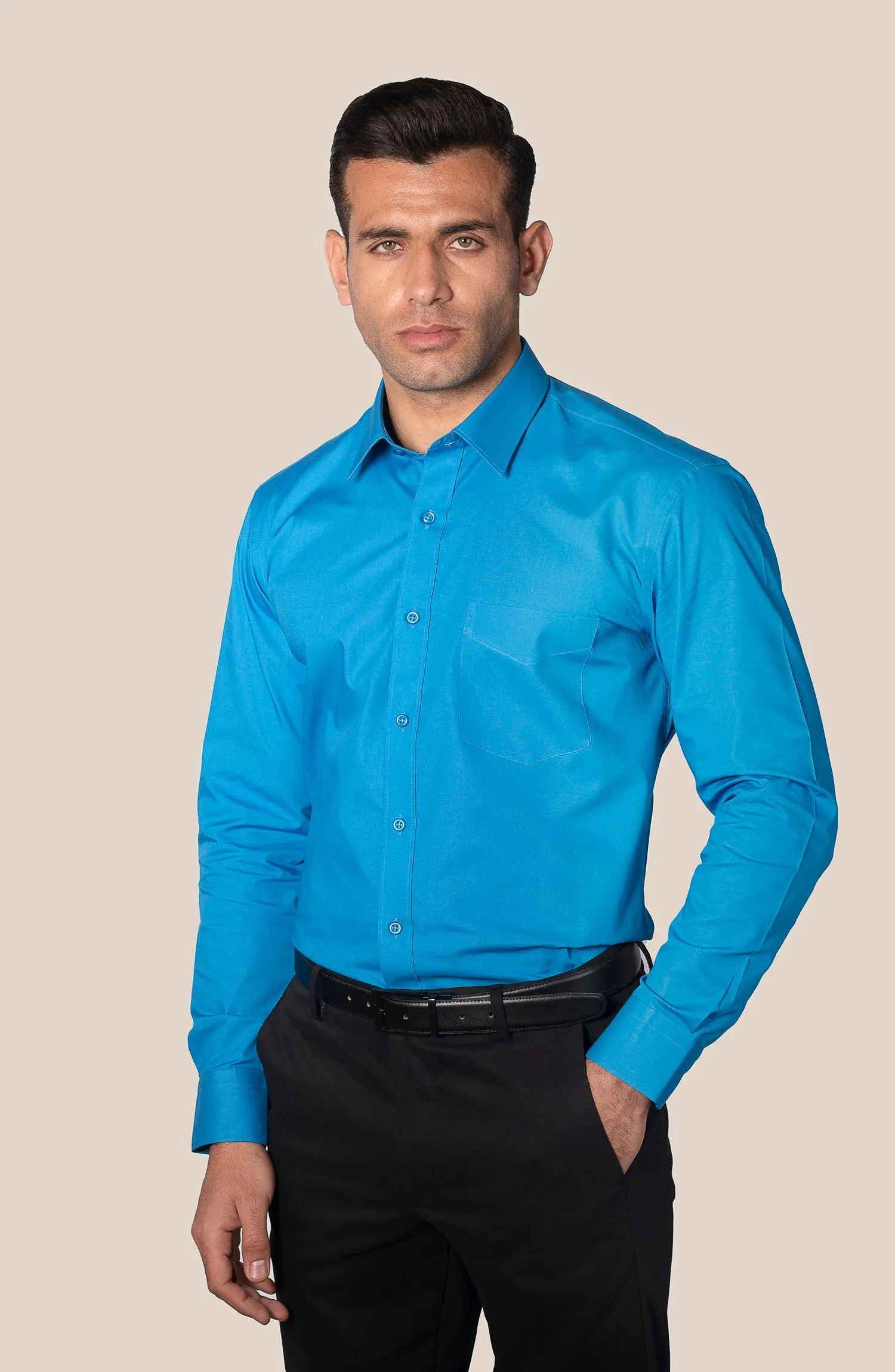 Classic Blue Plain Shirt