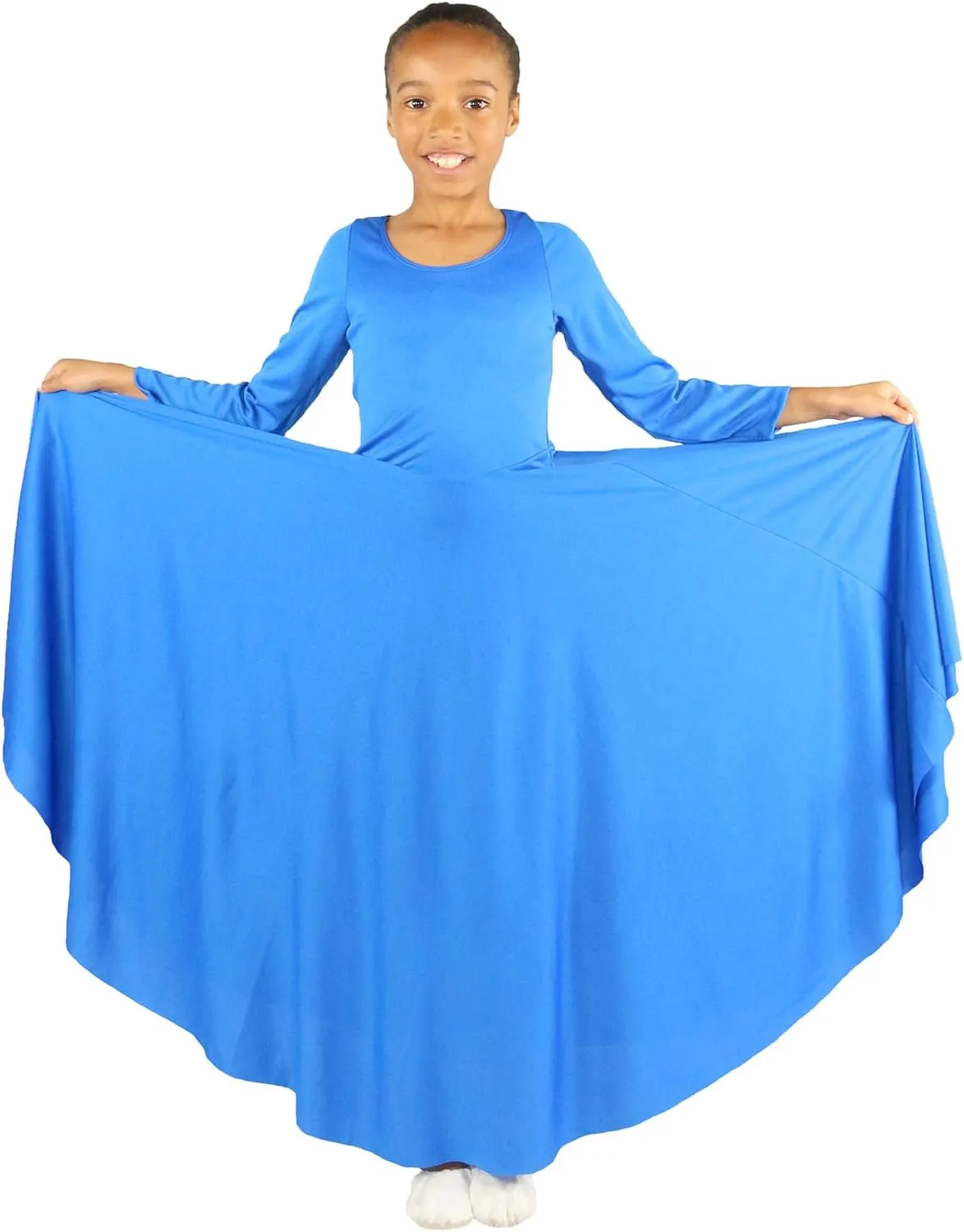 Danzcue Girls Praise Loose Fit Full Length Long Sleeve Dance Dress