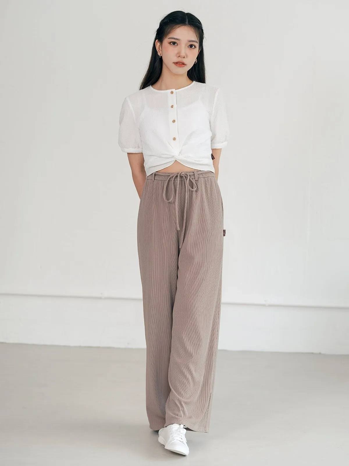 Diane Draped Wide Leg Pants (Long/ Short ver.)