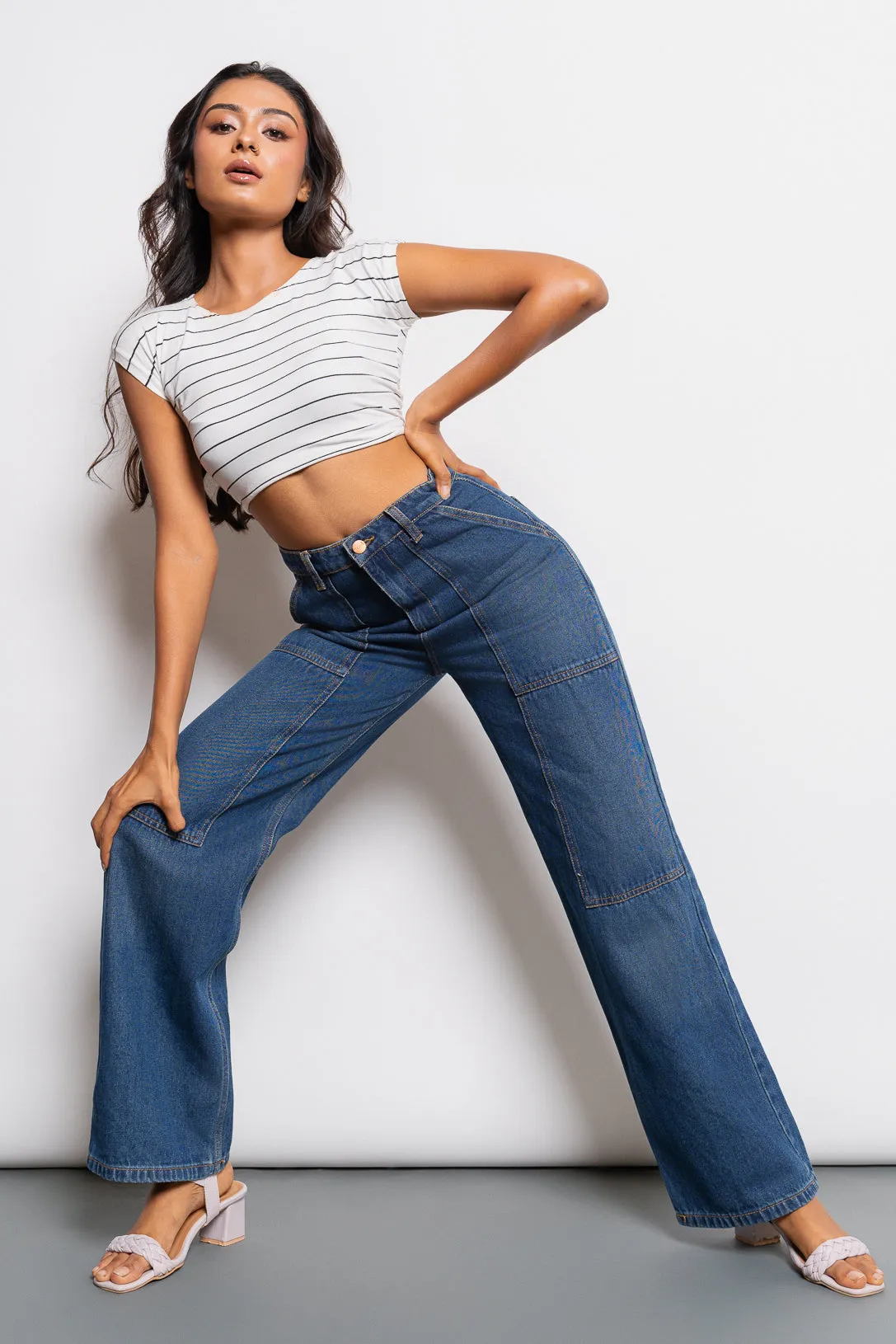 Front Seam Straight Jeans
