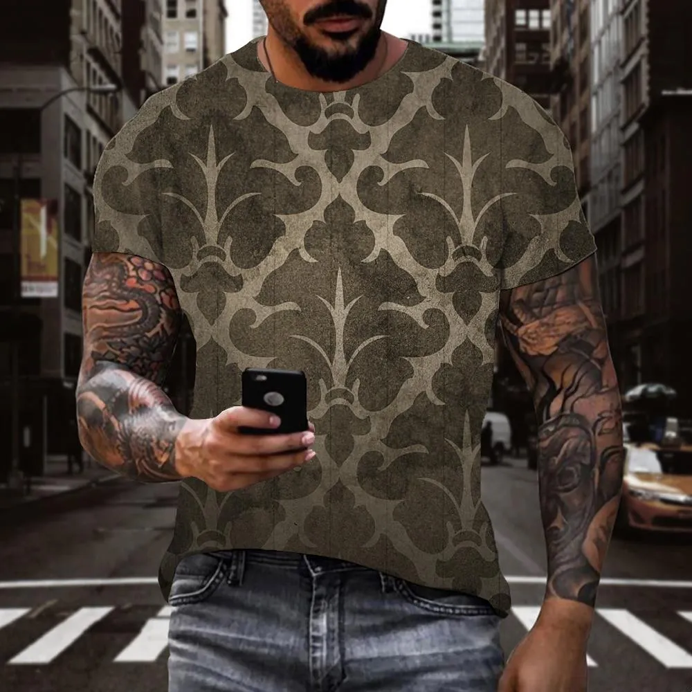 geometric symmetrical texture t shirt special texture Print clothes art costume Cool men different
