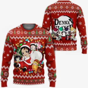 Giftngon - Demon Slayer Ugly Christmas Sweater Kimetsu No Yaiba Xmas Gift For Kids