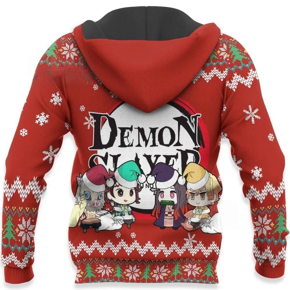 Giftngon - Demon Slayer Ugly Christmas Sweater Kimetsu No Yaiba Xmas Gift For Kids
