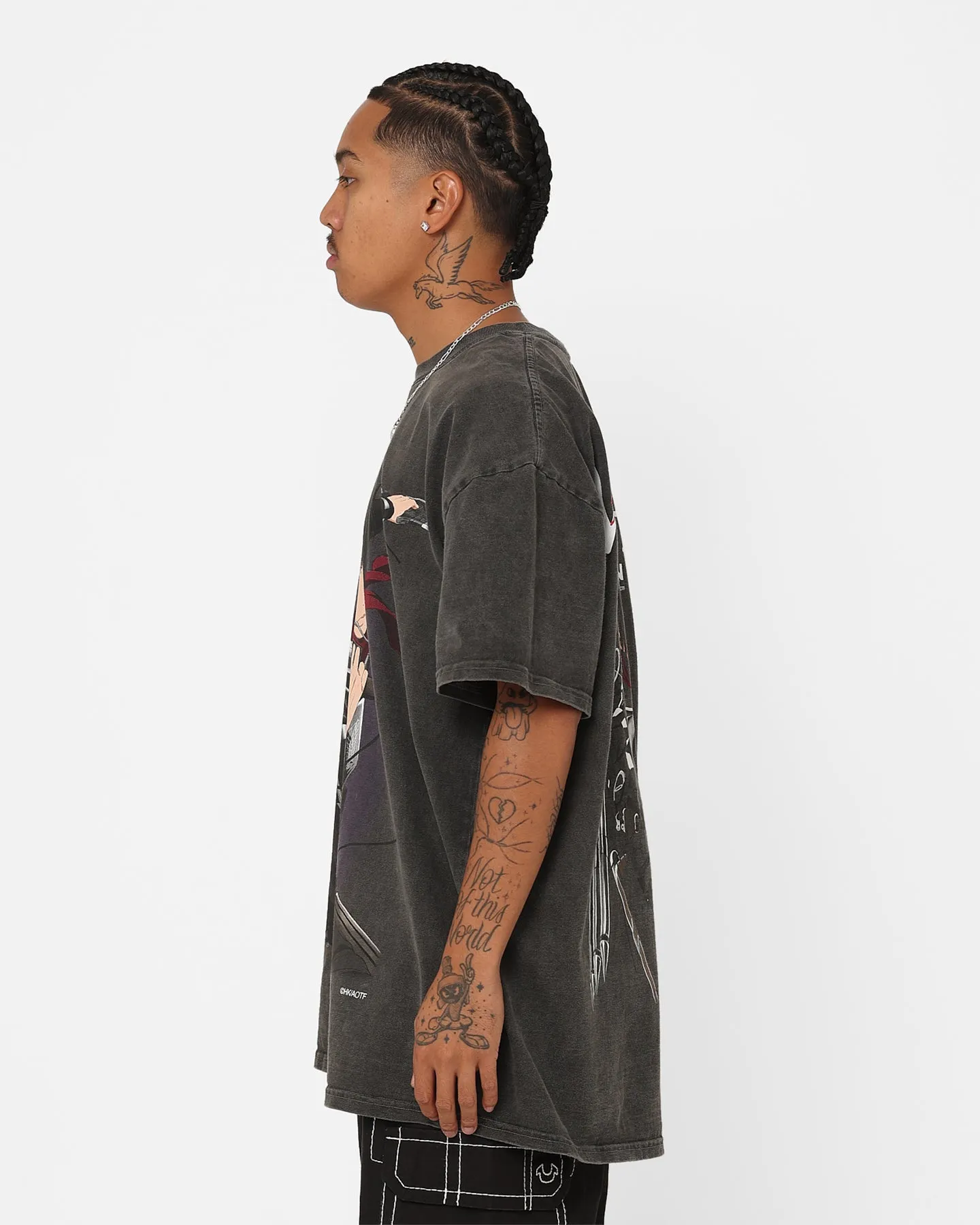 Goat Crew X Attack On Titan Mikasa Vintage Heavyweight T-Shirt Black Wash