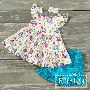Happy Owl Girl's 2-Piece Short Set