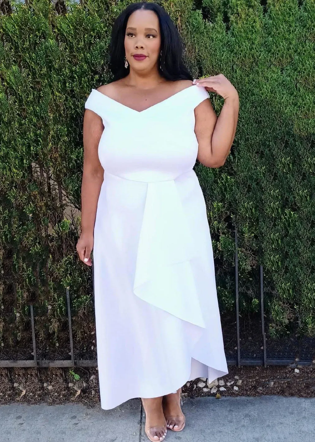 Hi Curvy  Plus Size Women Off Shoulder Flare Maxi Dresses