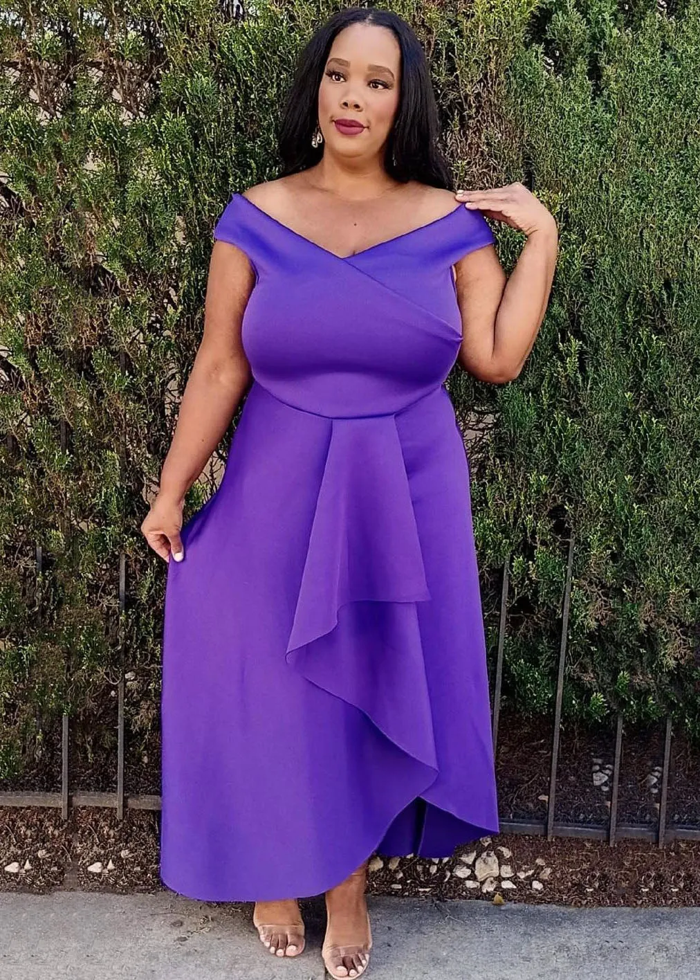 Hi Curvy  Plus Size Women Off Shoulder Flare Maxi Dresses