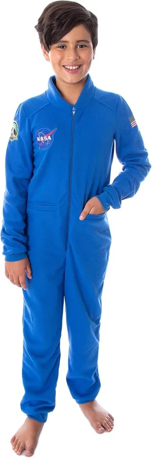 INTIMO NASA Boys' Meatball Space Shuttle Patch One Piece Astronaut Space Suit Pajama Union Suit