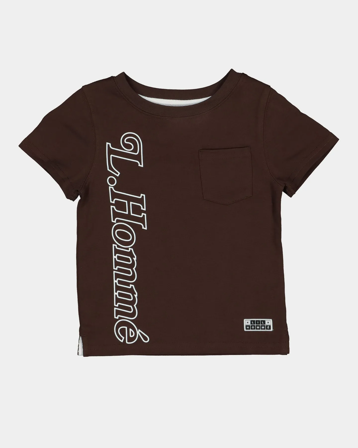 Lil Homme Kid's Volle Pocket Short Sleeve T-Shirt Dark Brown