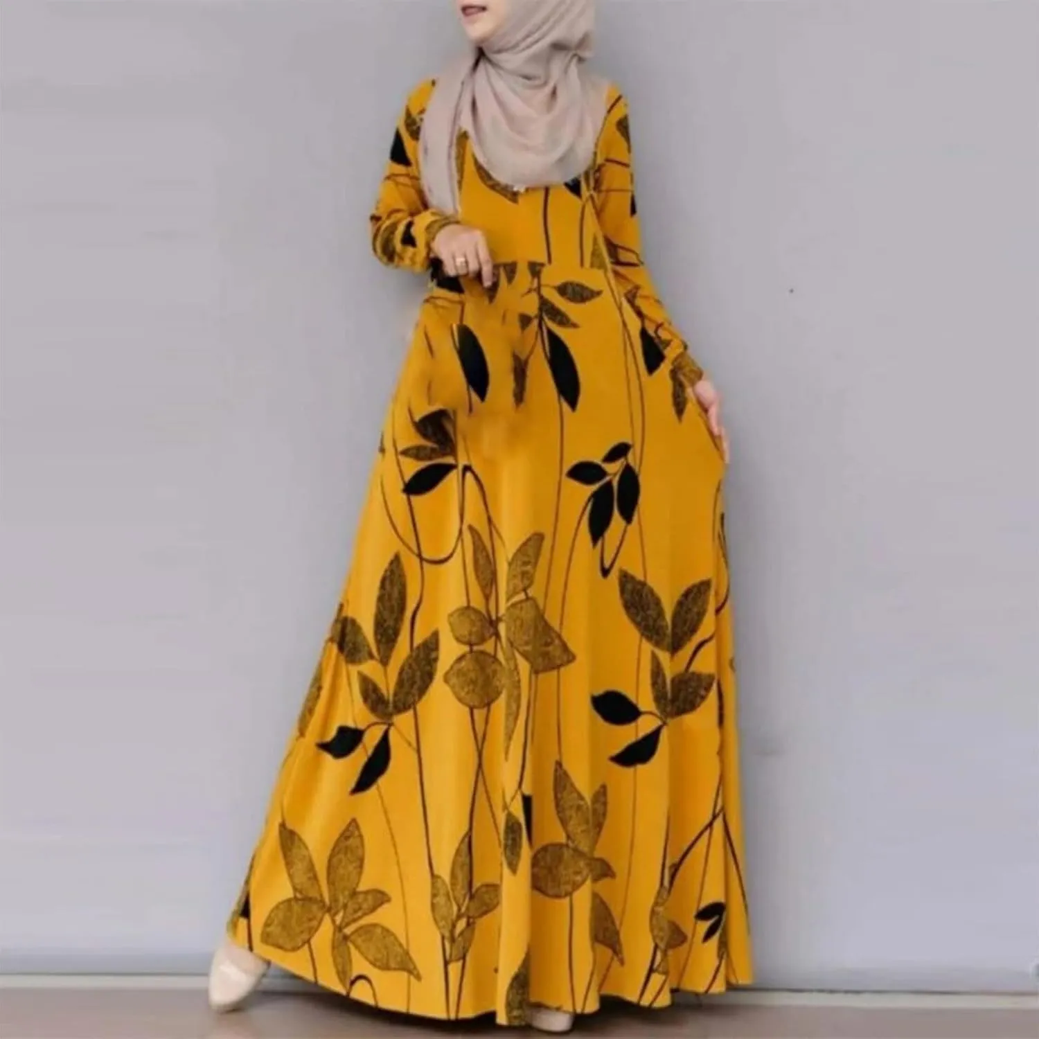 Long Summer Dresses for Women 2024 Floral Print Abayasb Graphic Ladies Midi Plus Size Fit Dressy Floor Length Dress