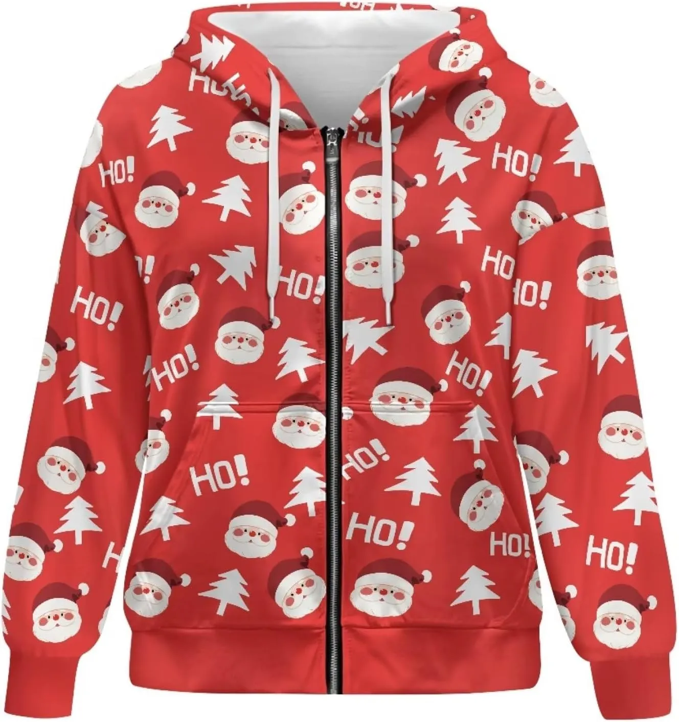 Loose Thin Jacket for Women Long Sleeve Zip Up Hoodies Teen Girls Hooded Sweatshirt Trendy Print Pullover
