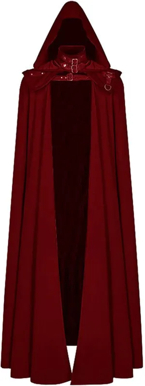 Men Halloween Costumes Adults,Medieval Hooded Gothic Devil Knight Robe Cloak Vampires Cosplay Christmas Cloak S-5XL