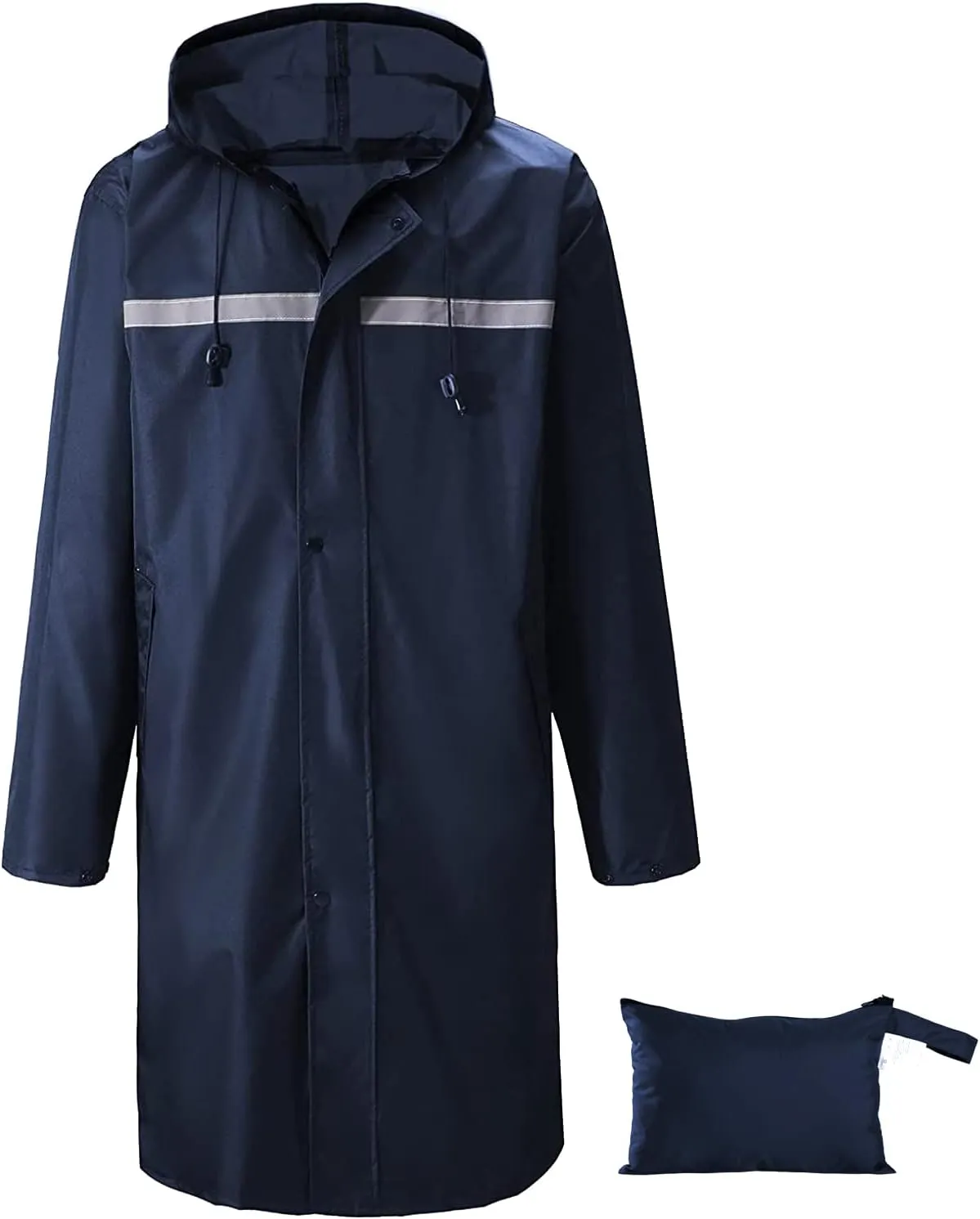 Mens Long Rain Jacket Hooded Rain Poncho Emergency Waterproof Poncho Lightweight Raincoat for Outdoor Activities