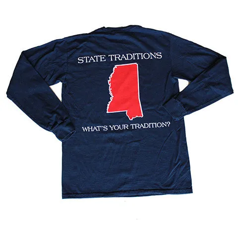 Mississippi Oxford Gameday Long Sleeve T-Shirt Navy