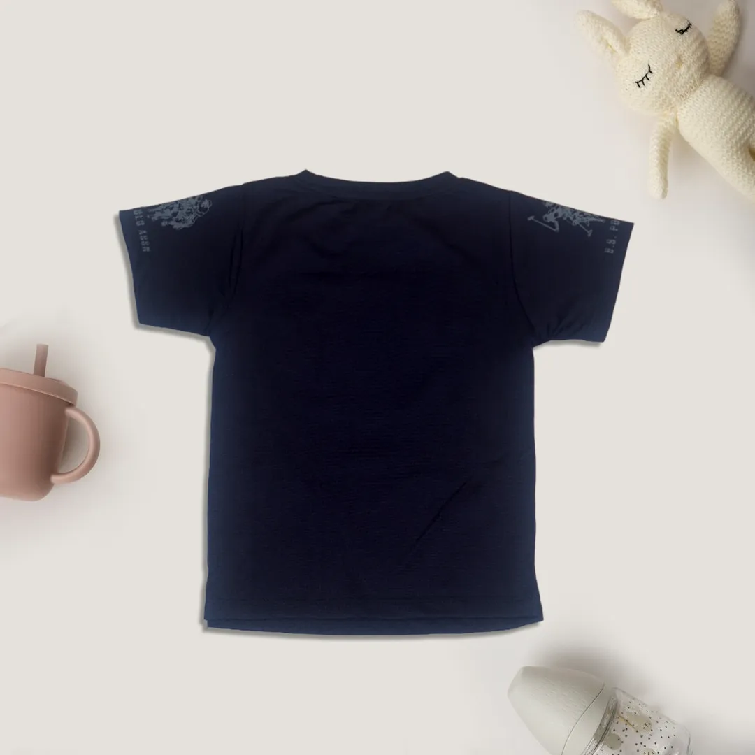 Navy Blue Printed T-Shirt for Kids