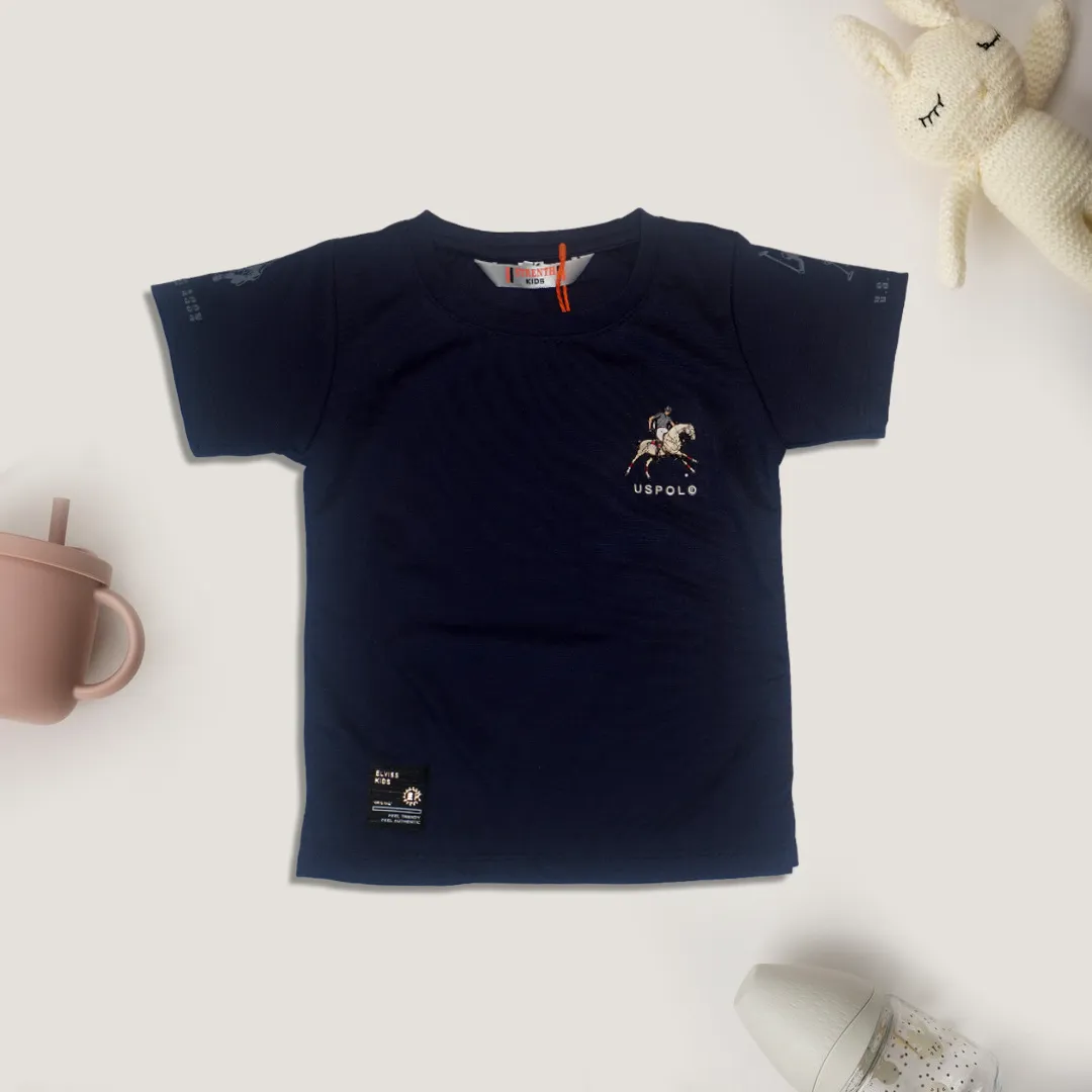 Navy Blue Printed T-Shirt for Kids