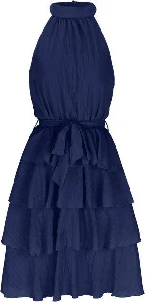 Off Shouder Sleeveless Dress for Women Sexy Short Mini Dress Ruffle Hem Dress Beach Party Club Cocktail Dress