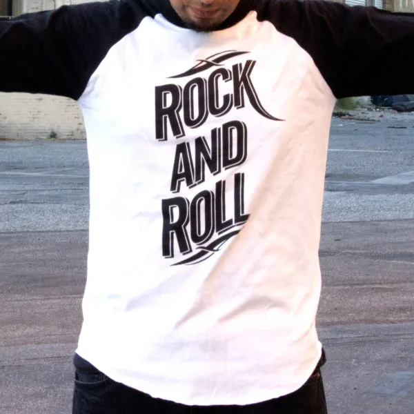 Pins & Bones Classic Rock Top, Vintage Rock Tee, Rock Star Inspired Raglan Baseball Rock And Roll T-Shirt