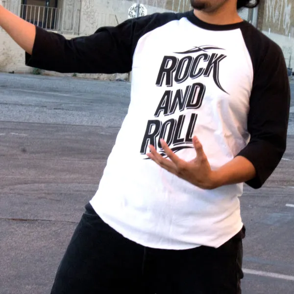 Pins & Bones Classic Rock Top, Vintage Rock Tee, Rock Star Inspired Raglan Baseball Rock And Roll T-Shirt