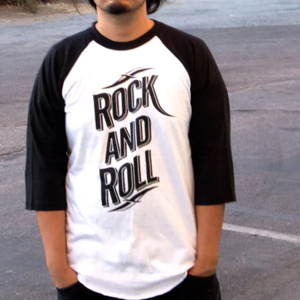 Pins & Bones Classic Rock Top, Vintage Rock Tee, Rock Star Inspired Raglan Baseball Rock And Roll T-Shirt