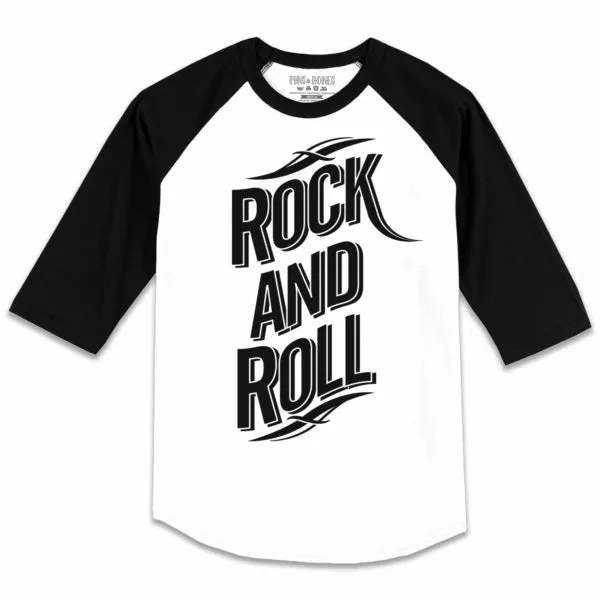 Pins & Bones Classic Rock Top, Vintage Rock Tee, Rock Star Inspired Raglan Baseball Rock And Roll T-Shirt