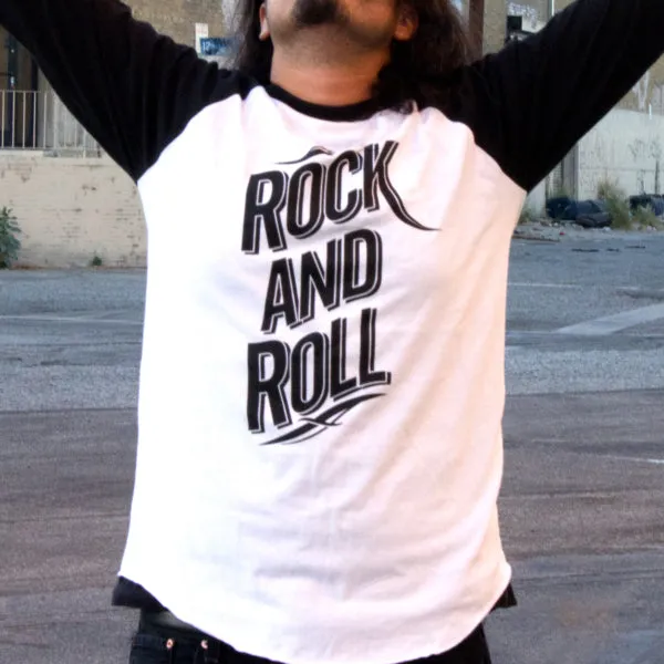 Pins & Bones Classic Rock Top, Vintage Rock Tee, Rock Star Inspired Raglan Baseball Rock And Roll T-Shirt