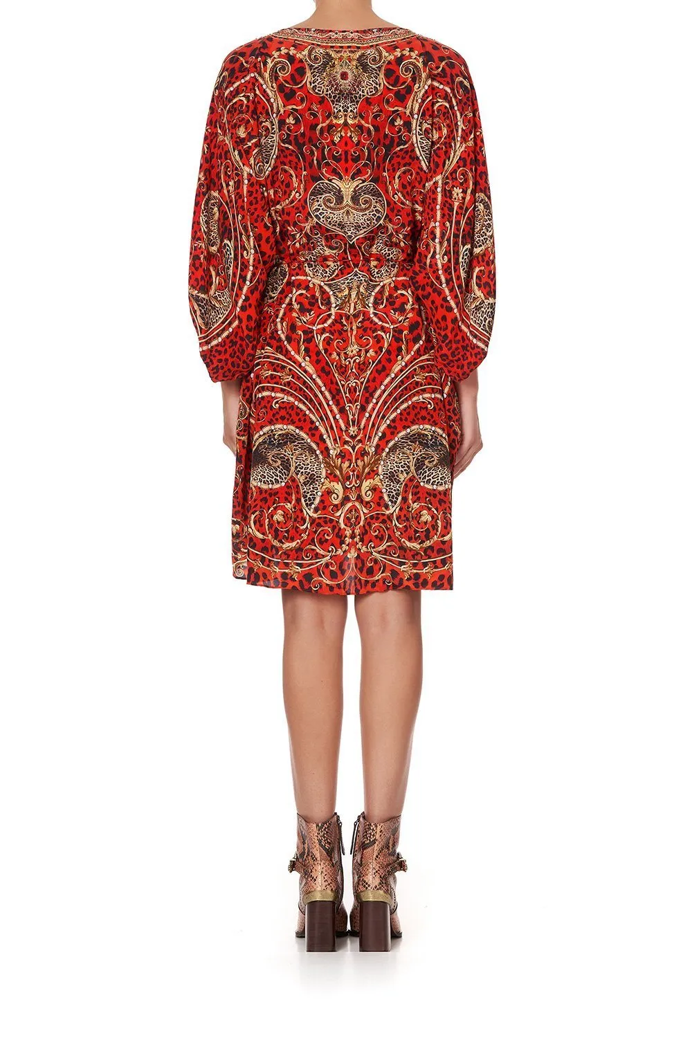 Raglan Sleeve Tie Front Dress- Slave To The Rhythm