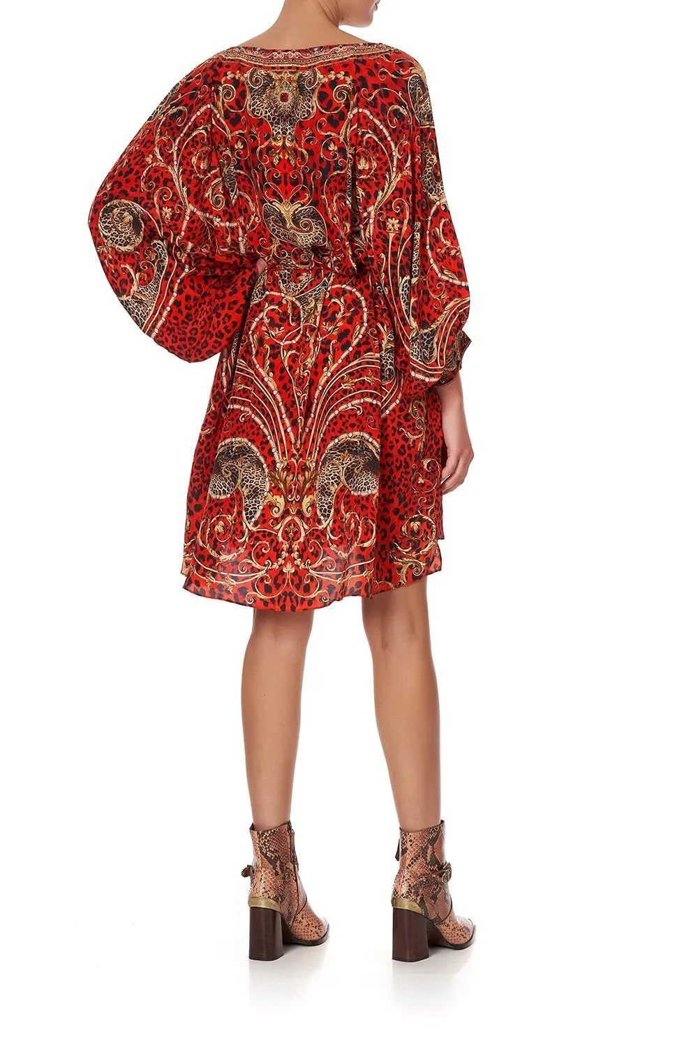 Raglan Sleeve Tie Front Dress- Slave To The Rhythm