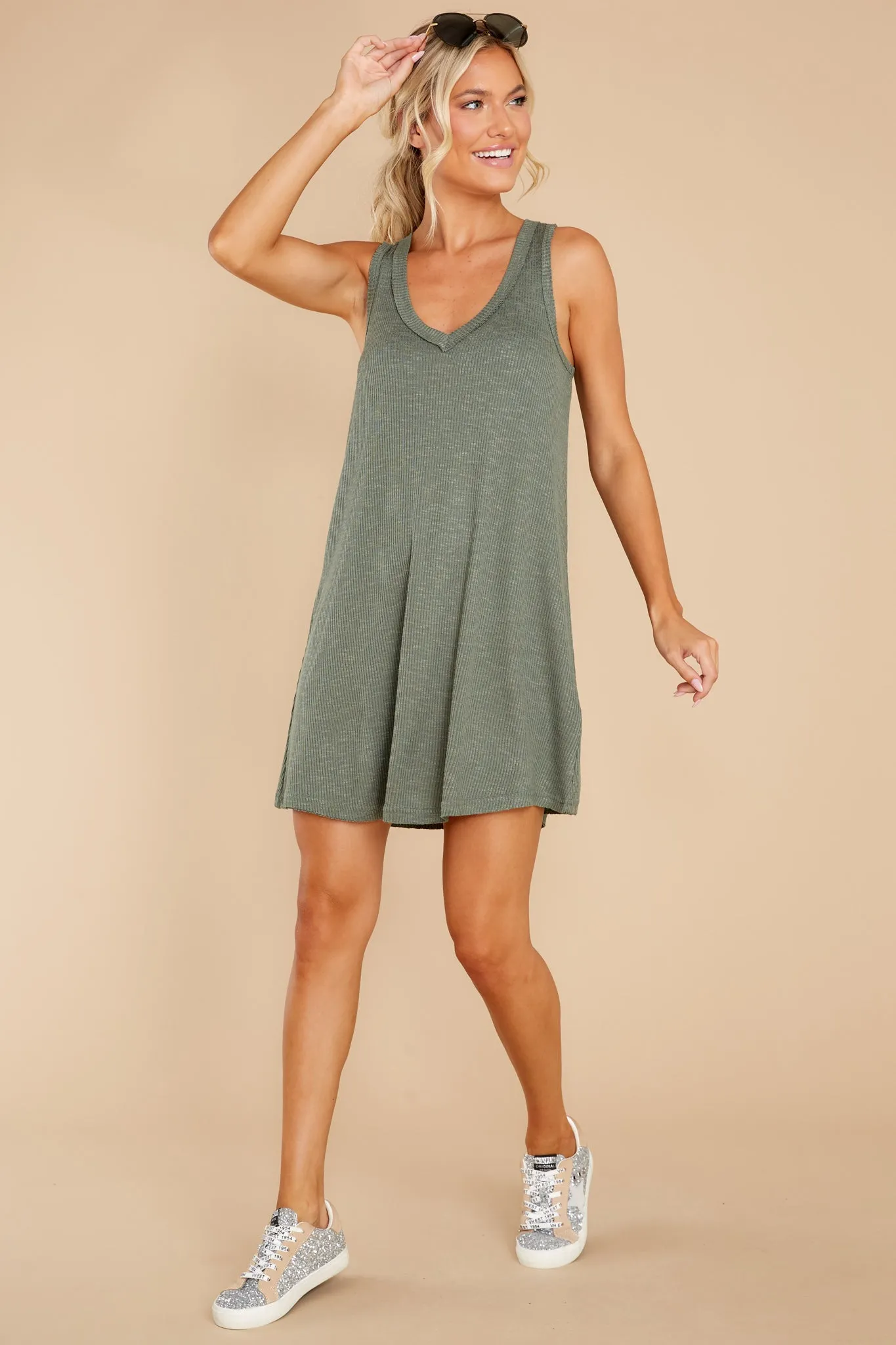 Rib Hacci Forest Vagabond Tank Mini Dress