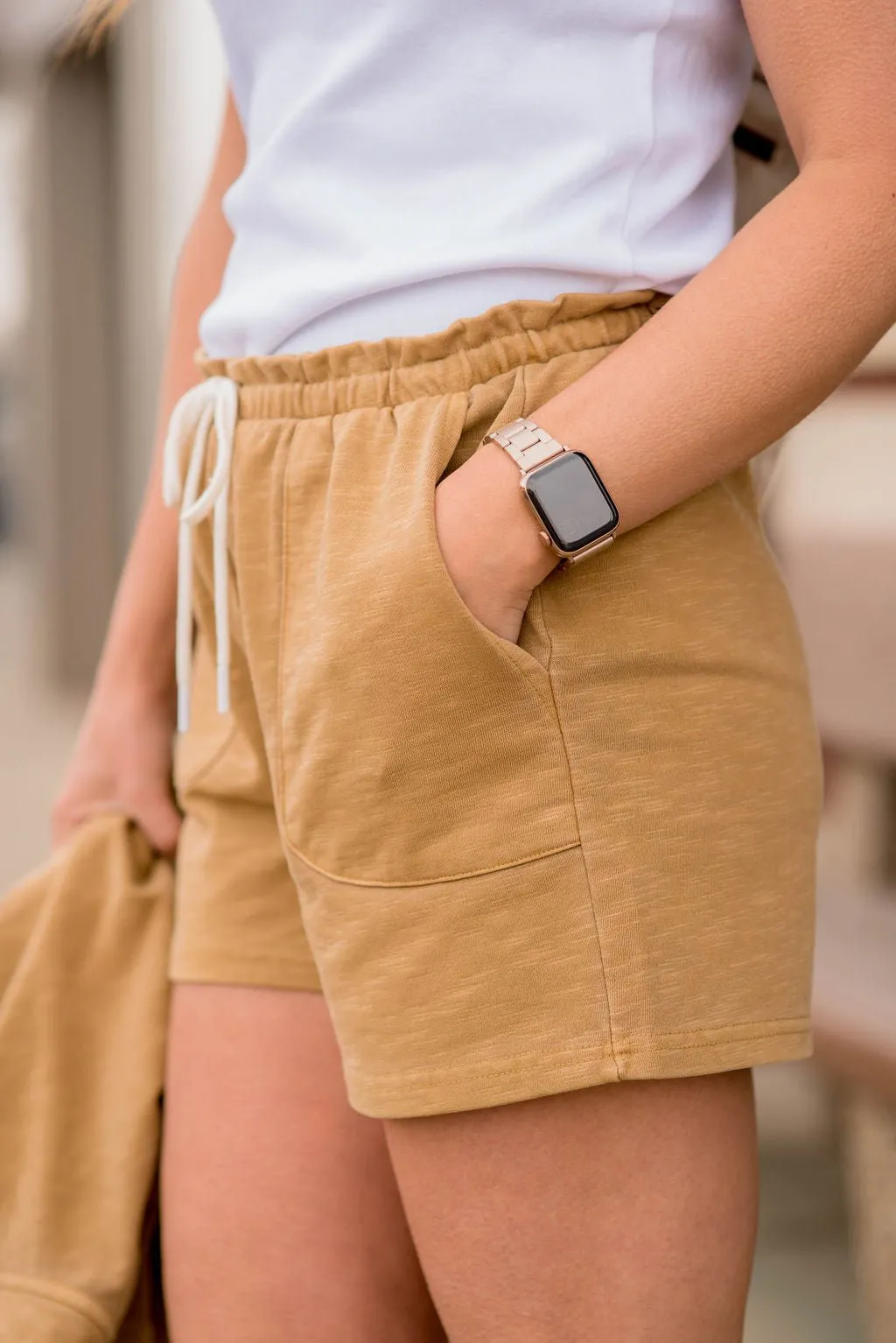 Slub Drawstring Shorts