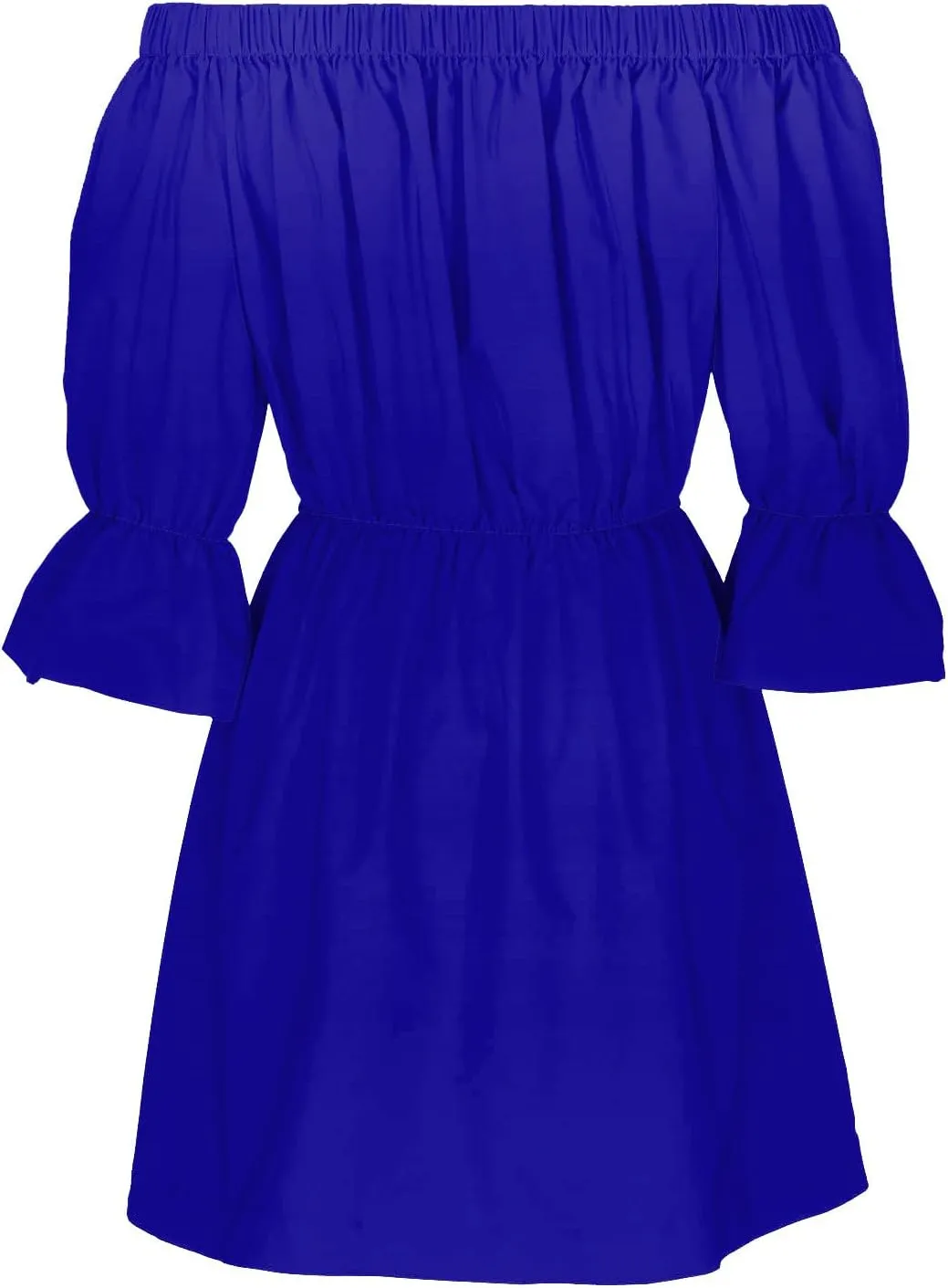Summer Dresses for Women 2024 Off The Shoulder Ruffle Mini Dress Elastic Waist Long Sleeve Swing Boho Sun Dress