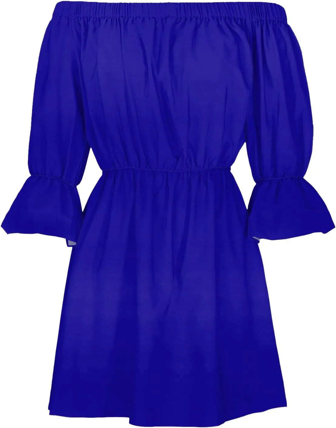 Summer Dresses for Women 2024 Off The Shoulder Ruffle Mini Dress Elastic Waist Long Sleeve Swing Boho Sun Dress