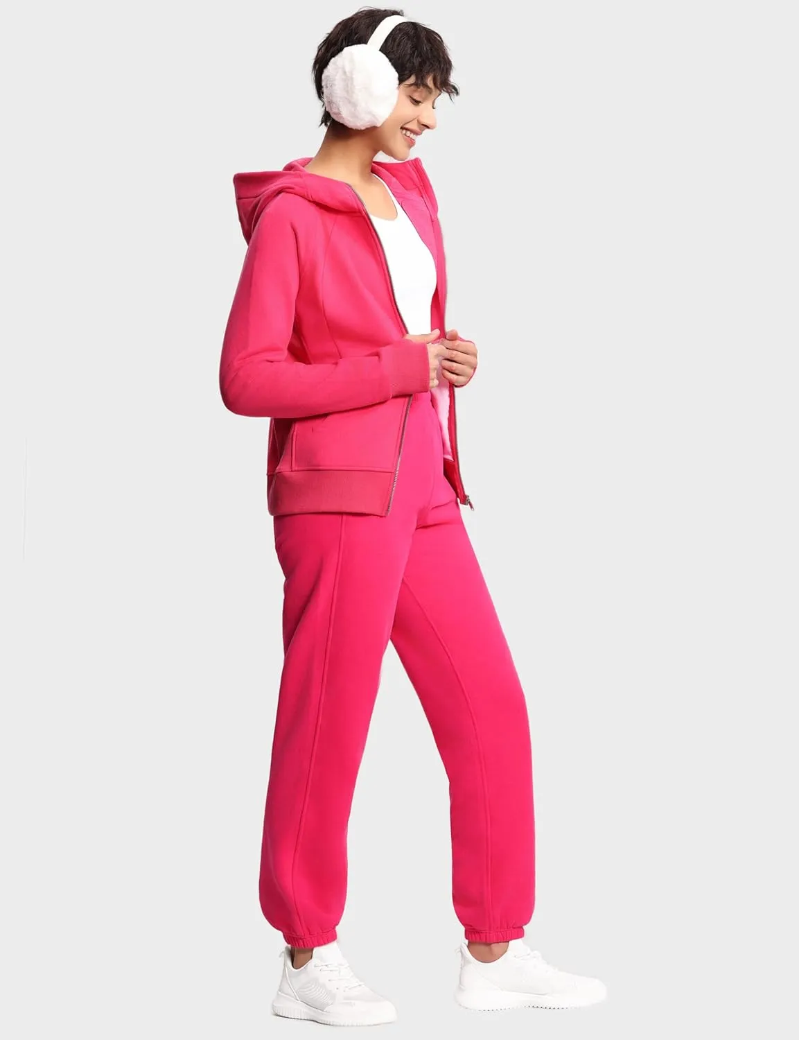 THE GYM PEOPLE Women's Fleece Sweatpants Warm Workout Joggers Pants with Pockets