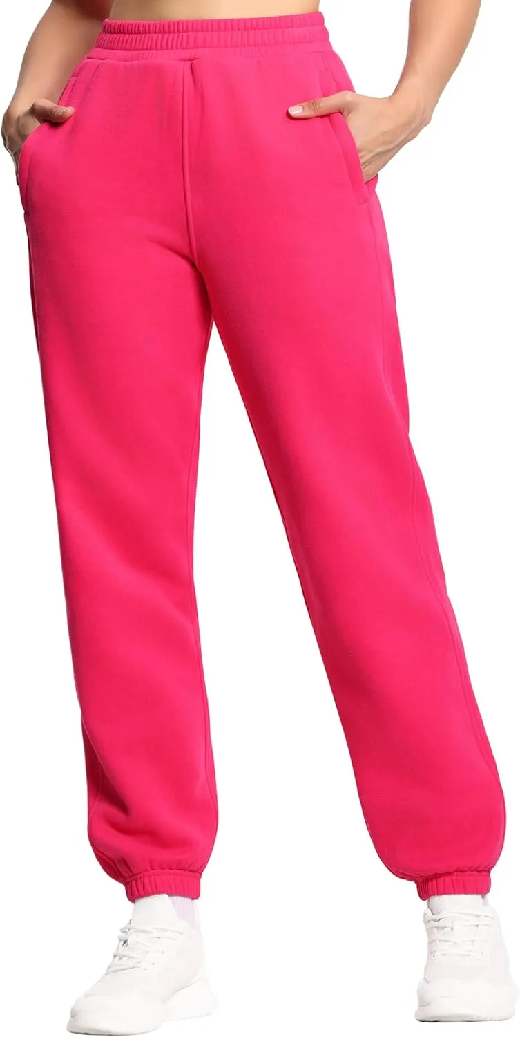 THE GYM PEOPLE Women's Fleece Sweatpants Warm Workout Joggers Pants with Pockets
