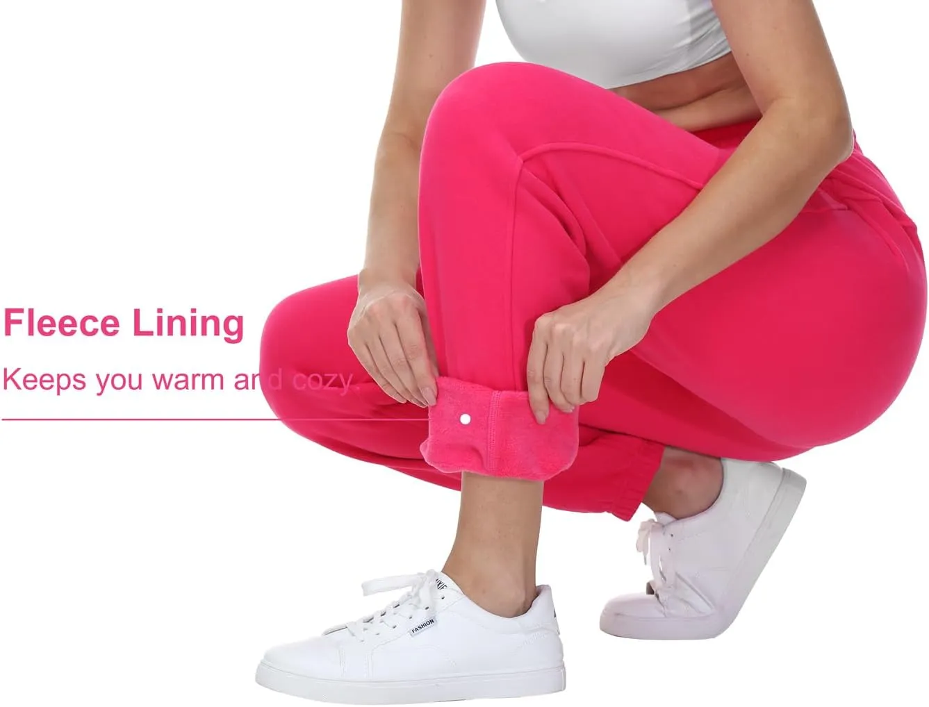 THE GYM PEOPLE Women's Fleece Sweatpants Warm Workout Joggers Pants with Pockets