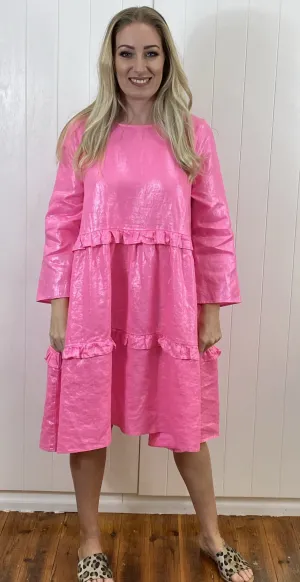 Toffee Dress- Flamingo Lurex