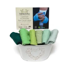 Turtle Doves not Just Gloves Pure Cashmere Wristwarmers - Greens