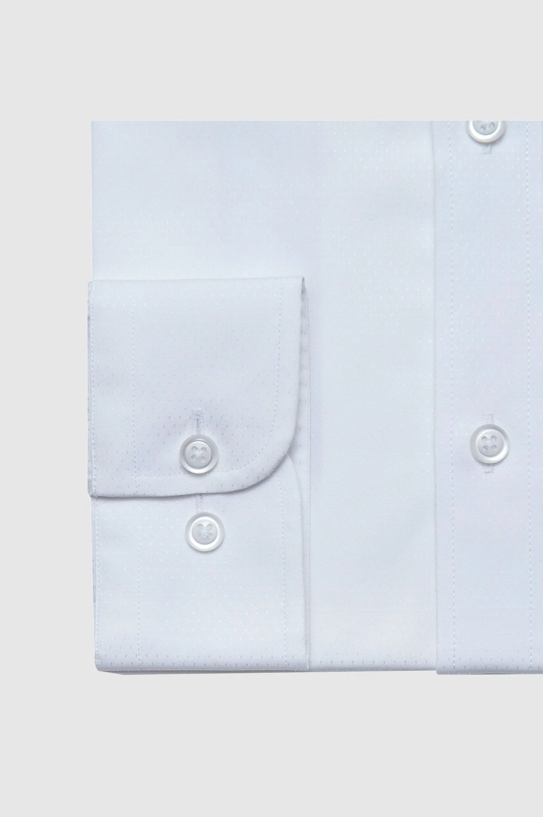 White Dotted Dobby Shirt