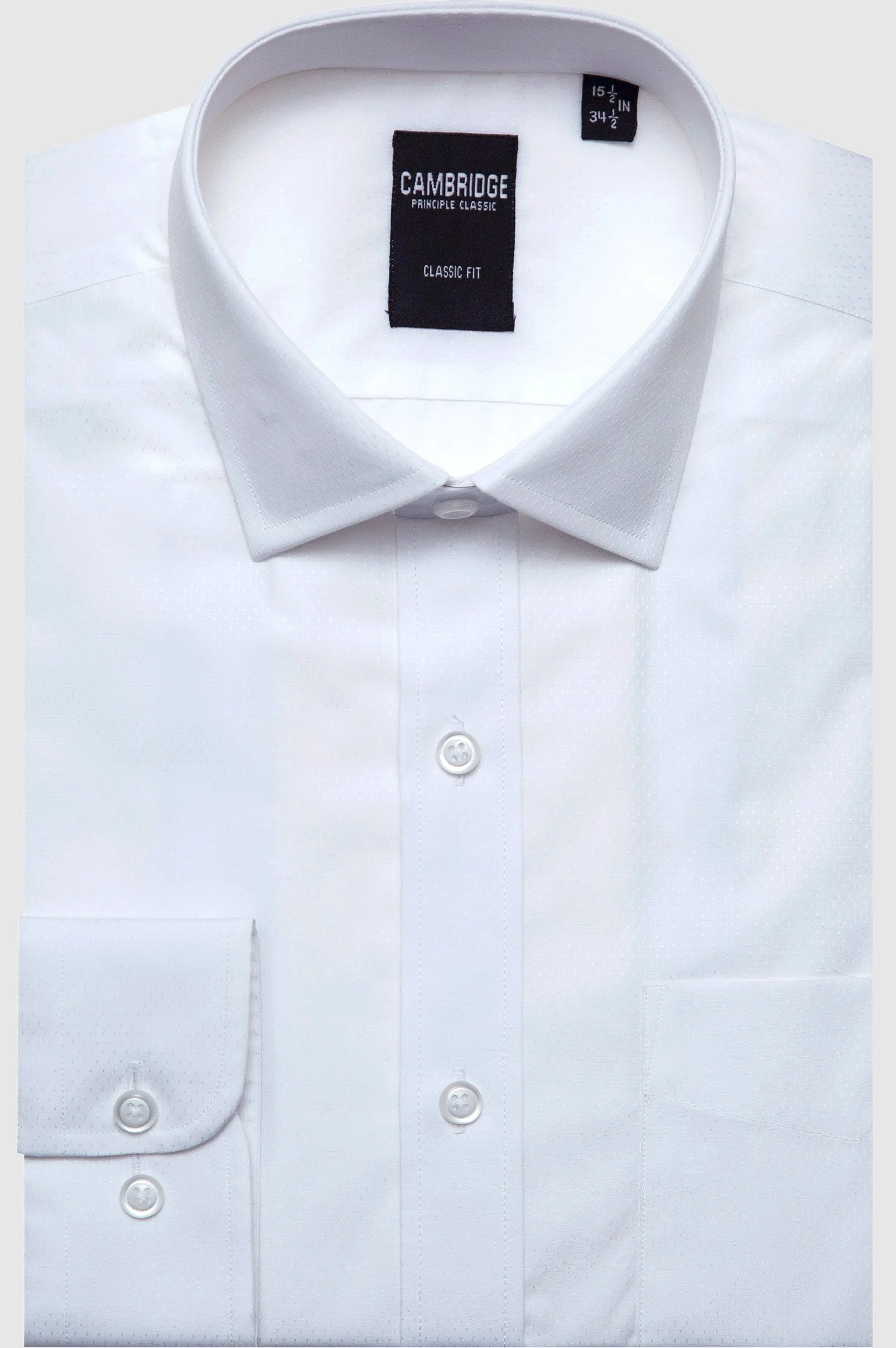 White Dotted Dobby Shirt