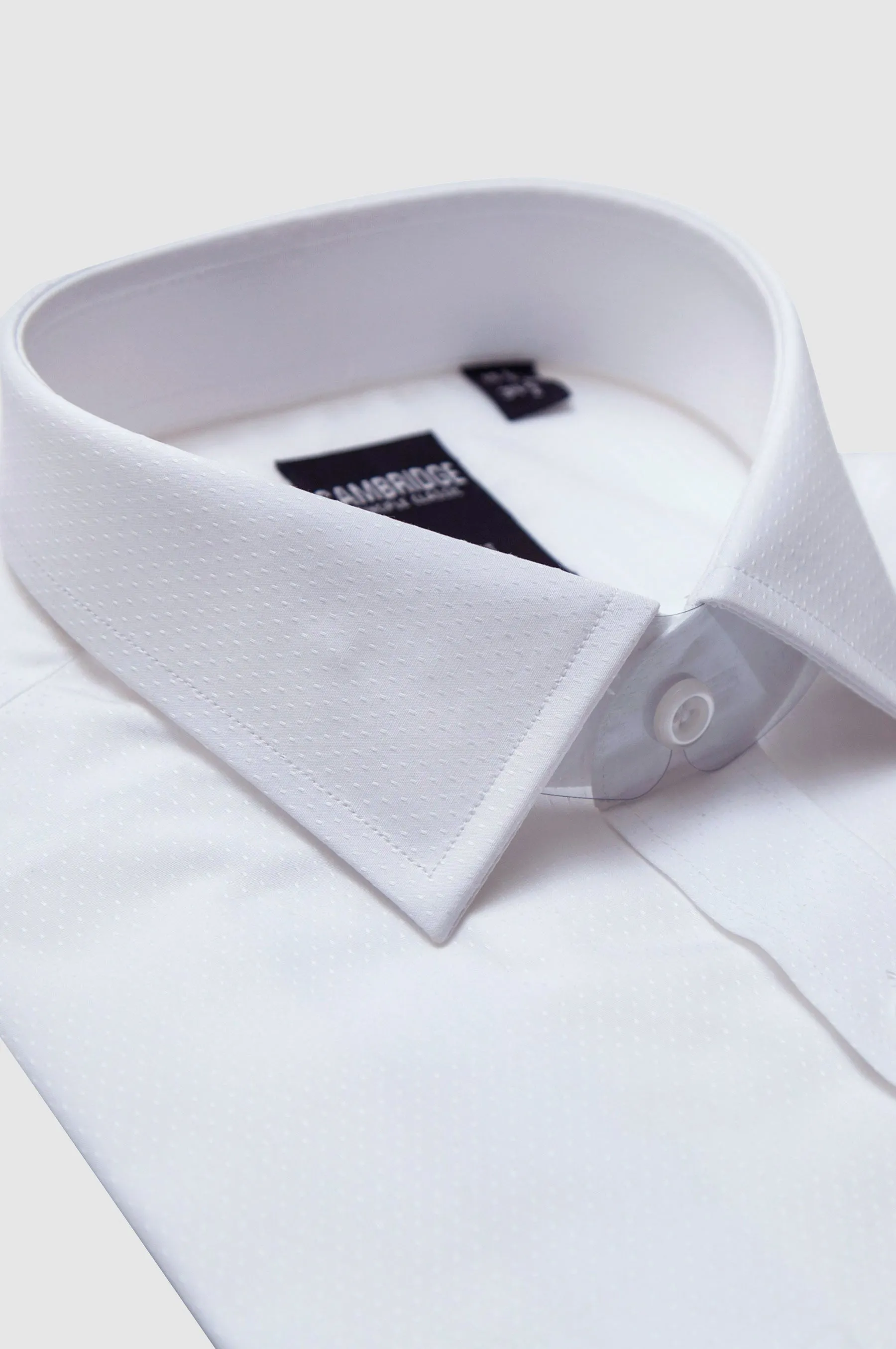 White Dotted Dobby Shirt