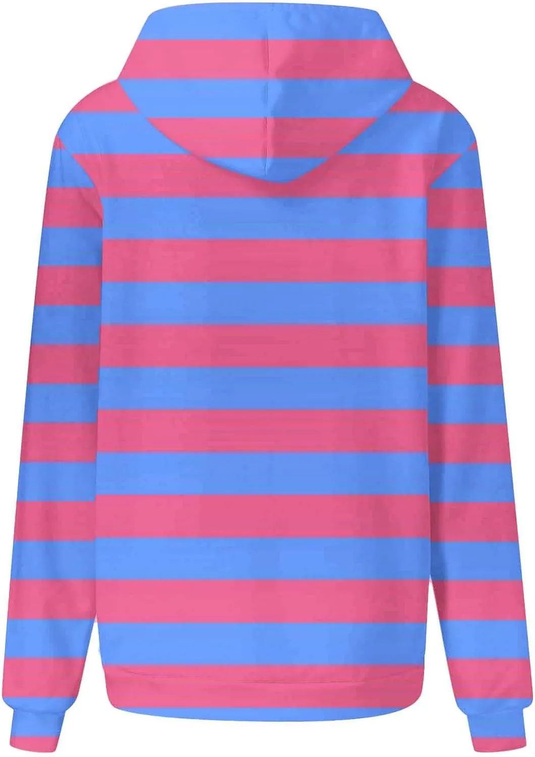 Women Oversized Stripe Sweatshirts Long Sleeve Drawstring Hoodies Trendy Fall Tops with Hood Fall Fashion Clothes