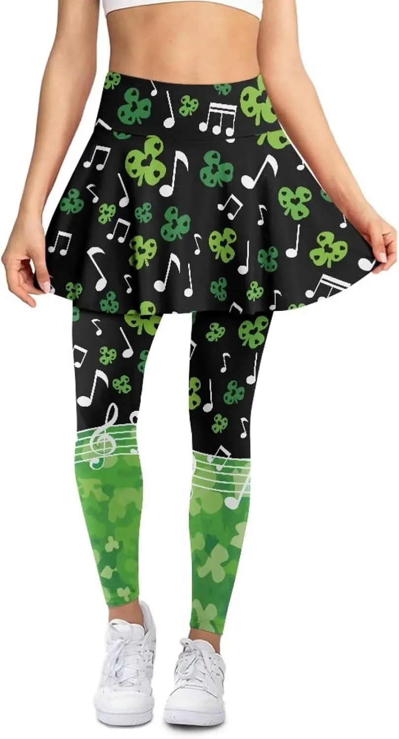 Women Skirted Legging Tummy Control Tennis Golf Skirts High Waisted Women Skirt Pant Wear with Pocket