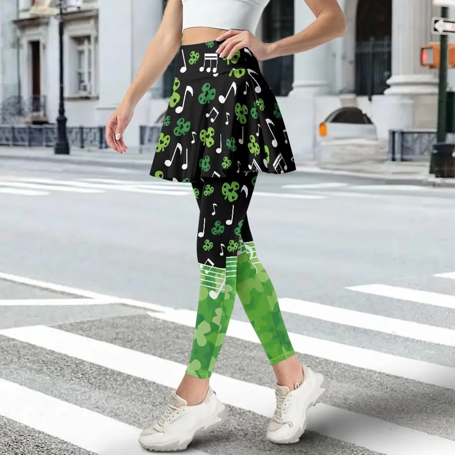 Women Skirted Legging Tummy Control Tennis Golf Skirts High Waisted Women Skirt Pant Wear with Pocket